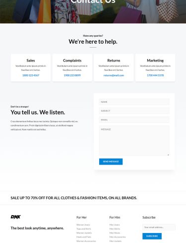 Макет Фірмовий магазин Сторінка Контакти