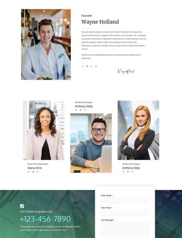 Макет Будівництво Сторінка Команда