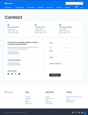 Макет Магазин Електроніки Сторінка Контакти