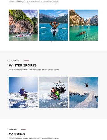 Layout Outdoor Adventure Projects Page