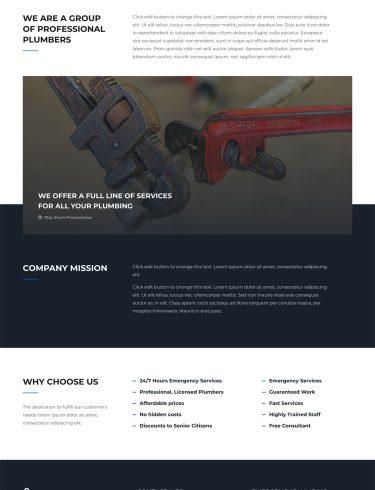 Макет Сантехник Страница О нас