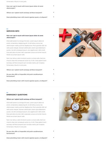 Макет Сантехник Страница Вопросы и ответы