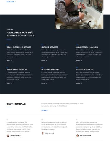 Макет Сантехник Главная страница