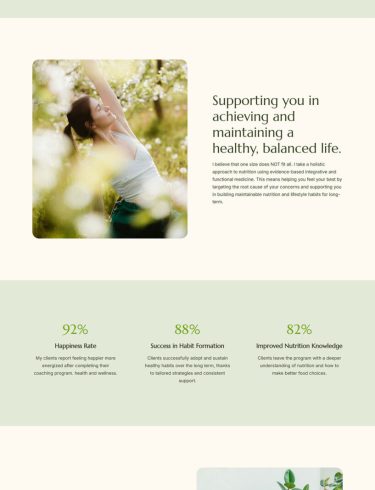 Wellness Coach Layout About us Page