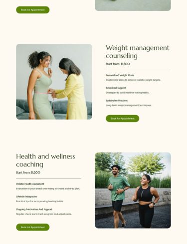 Wellness Coach Layout Services Page